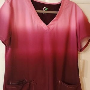 NWT Pink ombre scrub top size Large